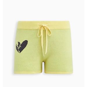 NWT Torrid  Sweater Short - Luxe Cozy Lovesick Bolt Yellow
